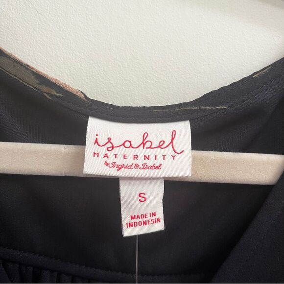 Isabel Maternity By Ingrid & Isabel Empire Floral Blouse Tie Back Top Size Small - Picture 4 of 11